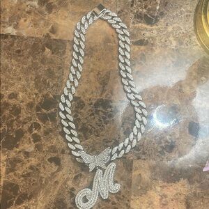 SHEIN Silver Initial Necklace